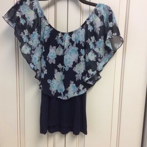 On or off the shoulder ruffled blouse